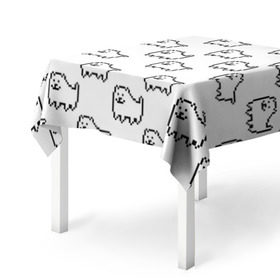 Скатерть 3D с принтом Undertale Annoying dog white в Петрозаводске, 100% полиэстер (ткань не мнется и не растягивается) | Размер: 150*150 см | 8 bit | annoying dog | dog | pixel art | undertale | white