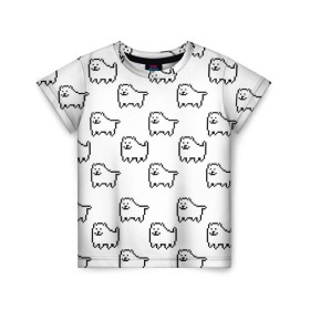 Детская футболка 3D с принтом Undertale Annoying dog white в Петрозаводске, 100% гипоаллергенный полиэфир | прямой крой, круглый вырез горловины, длина до линии бедер, чуть спущенное плечо, ткань немного тянется | 8 bit | annoying dog | dog | pixel art | undertale | white