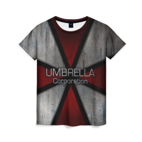 Женская футболка 3D с принтом Umbrella corps в Петрозаводске, 100% полиэфир ( синтетическое хлопкоподобное полотно) | прямой крой, круглый вырез горловины, длина до линии бедер | resident evil | вирус | зомби