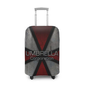 Чехол для чемодана 3D с принтом Umbrella corps в Петрозаводске, 86% полиэфир, 14% спандекс | двустороннее нанесение принта, прорези для ручек и колес | resident evil | вирус | зомби