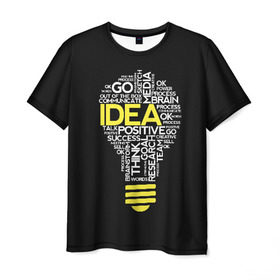 Мужская футболка 3D с принтом IDEA в Петрозаводске, 100% полиэфир | прямой крой, круглый вырез горловины, длина до линии бедер | idea. идея | офис | офисный планктон | прикольные надписи