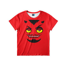 Детская футболка 3D с принтом Дьявол в Петрозаводске, 100% гипоаллергенный полиэфир | прямой крой, круглый вырез горловины, длина до линии бедер, чуть спущенное плечо, ткань немного тянется | дьявол | монстр | прикольные картинки | чёрт