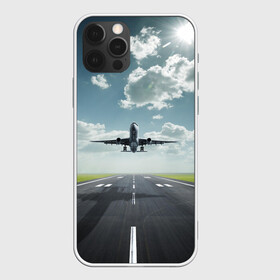 Чехол для iPhone 12 Pro с принтом Самолет в Петрозаводске, силикон | область печати: задняя сторона чехла, без боковых панелей | взлет | небо | природа