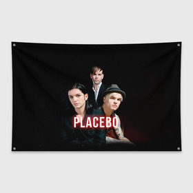 Флаг-баннер с принтом Placebo группа в Петрозаводске, 100% полиэстер | размер 67 х 109 см, плотность ткани — 95 г/м2; по краям флага есть четыре люверса для крепления | placebo | брайан молко | молко | плацебо | плейсибо | плэйсибо