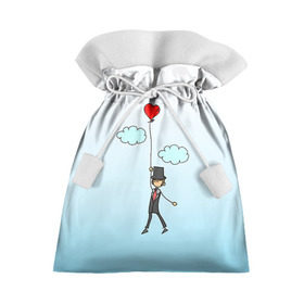 Подарочный 3D мешок с принтом Жених на шарике в Петрозаводске, 100% полиэстер | Размер: 29*39 см | 14 февраля | день святого валентина | для двоих | для жениха | для мужа | жених | любовь | молодожены | муж | свадьба