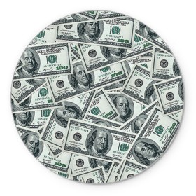Коврик круглый с принтом Банкноты в Петрозаводске, резина и полиэстер | круглая форма, изображение наносится на всю лицевую часть | dollars | swag | бабло | банкноты | деньги | доллары | кеш | сваг | свег | свэг