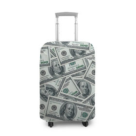 Чехол для чемодана 3D с принтом Банкноты в Петрозаводске, 86% полиэфир, 14% спандекс | двустороннее нанесение принта, прорези для ручек и колес | dollars | swag | бабло | банкноты | деньги | доллары | кеш | сваг | свег | свэг