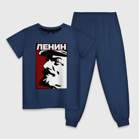 Детская пижама хлопок с принтом Ленин в Петрозаводске, 100% хлопок |  брюки и футболка прямого кроя, без карманов, на брюках мягкая резинка на поясе и по низу штанин
 | lenin | ussr | вождь | коммунизм | кпрф | ссср