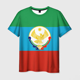 Мужская футболка 3D с принтом Дагестан в Петрозаводске, 100% полиэфир | прямой крой, круглый вырез горловины, длина до линии бедер | 05 | аварец | аварка | дагестанец | дагестанка | дагистан | кавказ