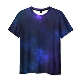 Мужская футболка 3D с принтом Звёздное небо в Петрозаводске, 100% полиэфир | прямой крой, круглый вырез горловины, длина до линии бедер | вселенная | галактика | звёзды | камета | космос | метеориты | метеоры | небо | ночь | солнечная система