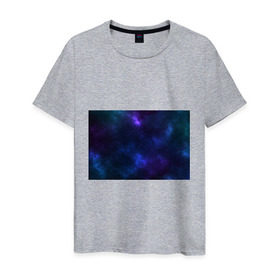 Мужская футболка хлопок с принтом Звёздное небо в Петрозаводске, 100% хлопок | прямой крой, круглый вырез горловины, длина до линии бедер, слегка спущенное плечо. | вселенная | галактика | звёзды | камета | космос | метеориты | метеоры | небо | ночь | солнечная система