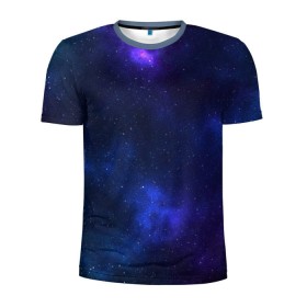 Мужская футболка 3D спортивная с принтом Звёздное небо в Петрозаводске, 100% полиэстер с улучшенными характеристиками | приталенный силуэт, круглая горловина, широкие плечи, сужается к линии бедра | Тематика изображения на принте: вселенная | галактика | звёзды | камета | космос | метеориты | метеоры | небо | ночь | солнечная система