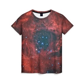 Женская футболка 3D с принтом Галактика в Петрозаводске, 100% полиэфир ( синтетическое хлопкоподобное полотно) | прямой крой, круглый вырез горловины, длина до линии бедер | вселенная | галактика | звёзды | комета | космос | метеориты | метеоры | млечный путь | орбита | планеты | солнечная система