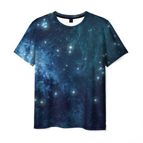 Мужская футболка 3D с принтом Слияние галактик в Петрозаводске, 100% полиэфир | прямой крой, круглый вырез горловины, длина до линии бедер | вселенная | галактика | звёзды | комета | космос | метеориты | метеоры | созвездия