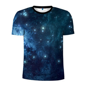 Мужская футболка 3D спортивная с принтом Слияние галактик в Петрозаводске, 100% полиэстер с улучшенными характеристиками | приталенный силуэт, круглая горловина, широкие плечи, сужается к линии бедра | вселенная | галактика | звёзды | комета | космос | метеориты | метеоры | созвездия