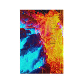 Обложка для паспорта матовая кожа с принтом Вулканический в Петрозаводске, натуральная матовая кожа | размер 19,3 х 13,7 см; прозрачные пластиковые крепления | Тематика изображения на принте: красный