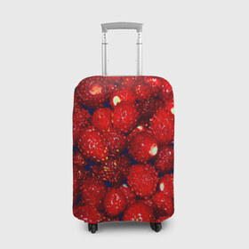 Чехол для чемодана 3D с принтом Земляника в Петрозаводске, 86% полиэфир, 14% спандекс | двустороннее нанесение принта, прорези для ручек и колес | земляника | клубника | красный | лето | природа | ягода