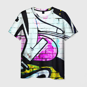 Мужская футболка 3D с принтом Абстрактный в Петрозаводске, 100% полиэфир | прямой крой, круглый вырез горловины, длина до линии бедер | граффити | искусство