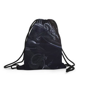Рюкзак-мешок 3D с принтом Горгулья в Петрозаводске, 100% полиэстер | плотность ткани — 200 г/м2, размер — 35 х 45 см; лямки — толстые шнурки, застежка на шнуровке, без карманов и подкладки | горгулья | демон | дьявол | тьма | черная