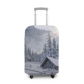 Чехол для чемодана 3D с принтом Зима в Петрозаводске, 86% полиэфир, 14% спандекс | двустороннее нанесение принта, прорези для ручек и колес | вьюга | горы | зима | лес | метель | мороз | пейзаж | природа | пурга | снег | снегопад | сосулька | стужа | сугроб | холод
