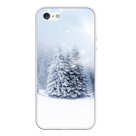 Чехол силиконовый для Телефон Apple iPhone 5/5S с принтом Зимняя пора в Петрозаводске, Силикон | Область печати: задняя сторона чехла, без боковых панелей | Тематика изображения на принте: вьюга | горы | зима | лес | метель | мороз | пейзаж | пурга | снег | снегопад | сосулька | стужа | сугроб | холод