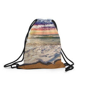 Рюкзак-мешок 3D с принтом Красочный закат в Петрозаводске, 100% полиэстер | плотность ткани — 200 г/м2, размер — 35 х 45 см; лямки — толстые шнурки, застежка на шнуровке, без карманов и подкладки | sunrise | sunset | touchdown | волны | восход солнца | закат | красота | лето | море | небо | облака | океан | отдых | отпуск | пена | песок | прилив | природа | путешествие | рассвет | солнце | туризм