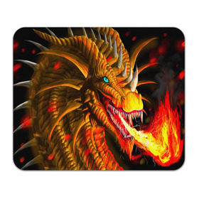 Коврик прямоугольный с принтом Дракон в Петрозаводске, натуральный каучук | размер 230 х 185 мм; запечатка лицевой стороны | арт | дракон | огонь