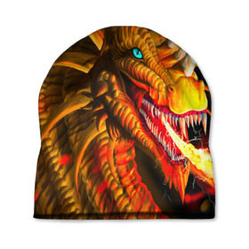 Шапка 3D с принтом Дракон в Петрозаводске, 100% полиэстер | универсальный размер, печать по всей поверхности изделия | арт | дракон | огонь