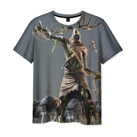 Мужская футболка 3D с принтом Леший в Петрозаводске, 100% полиэфир | прямой крой, круглый вырез горловины, длина до линии бедер | gerald | wild hunt | witcher | ведьмак | геральд | дикая охота