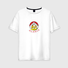 Женская футболка хлопок Oversize с принтом Аллон в Петрозаводске, 100% хлопок | свободный крой, круглый ворот, спущенный рукав, длина до линии бедер
 | алания | северная осетия алания