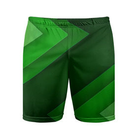 Мужские шорты 3D спортивные с принтом Зелёные стрелы в Петрозаводске,  |  | геометрия | зеленый | полосы