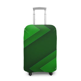 Чехол для чемодана 3D с принтом Зелёные стрелы в Петрозаводске, 86% полиэфир, 14% спандекс | двустороннее нанесение принта, прорези для ручек и колес | геометрия | зеленый | полосы