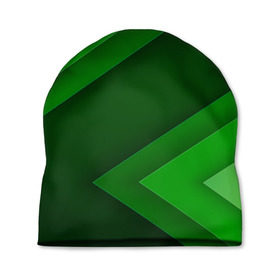 Шапка 3D с принтом Зелёные стрелы в Петрозаводске, 100% полиэстер | универсальный размер, печать по всей поверхности изделия | геометрия | зеленый | полосы