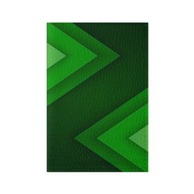 Обложка для паспорта матовая кожа с принтом Зелёные стрелы в Петрозаводске, натуральная матовая кожа | размер 19,3 х 13,7 см; прозрачные пластиковые крепления | геометрия | зеленый | полосы
