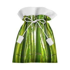 Подарочный 3D мешок с принтом Бамбук в Петрозаводске, 100% полиэстер | Размер: 29*39 см | Тематика изображения на принте: бамбук | зеленая | растения