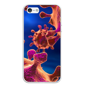 Чехол для Apple iPhone 5/5S силиконовый с принтом Бактерия в Петрозаводске, Силикон | Область печати: задняя сторона чехла, без боковых панелей | Тематика изображения на принте: биология | вирус | медицина | микроб