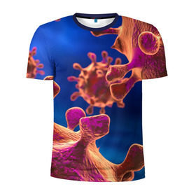 Мужская футболка 3D спортивная с принтом Бактерия в Петрозаводске, 100% полиэстер с улучшенными характеристиками | приталенный силуэт, круглая горловина, широкие плечи, сужается к линии бедра | Тематика изображения на принте: биология | вирус | медицина | микроб
