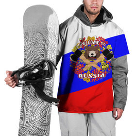 Накидка на куртку 3D с принтом Добро пожаловать в Россию в Петрозаводске, 100% полиэстер |  | russia | welcome | медведь | россия | хохлома