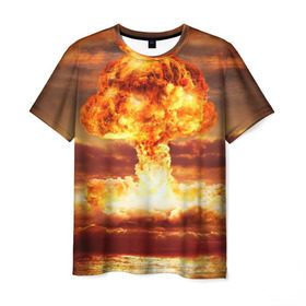 Мужская футболка 3D с принтом Атомный взрыв в Петрозаводске, 100% полиэфир | прямой крой, круглый вырез горловины, длина до линии бедер | агрессия | атомный взрыв | водородная бомба | вспышка | гриб | огонь | пламя | ударная волна | уничтожение | урон | ядерный удар