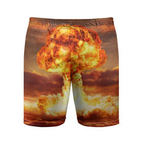 Мужские шорты 3D спортивные с принтом Атомный взрыв в Петрозаводске,  |  | агрессия | атомный взрыв | водородная бомба | вспышка | гриб | огонь | пламя | ударная волна | уничтожение | урон | ядерный удар