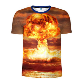 Мужская футболка 3D спортивная с принтом Атомный взрыв в Петрозаводске, 100% полиэстер с улучшенными характеристиками | приталенный силуэт, круглая горловина, широкие плечи, сужается к линии бедра | агрессия | атомный взрыв | водородная бомба | вспышка | гриб | огонь | пламя | ударная волна | уничтожение | урон | ядерный удар