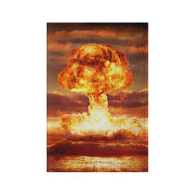 Обложка для паспорта матовая кожа с принтом Атомный взрыв в Петрозаводске, натуральная матовая кожа | размер 19,3 х 13,7 см; прозрачные пластиковые крепления | агрессия | атомный взрыв | водородная бомба | вспышка | гриб | огонь | пламя | ударная волна | уничтожение | урон | ядерный удар