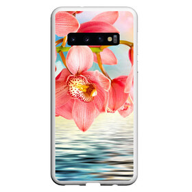 Чехол для Samsung Galaxy S10 с принтом Цветы над водой в Петрозаводске, Силикон | Область печати: задняя сторона чехла, без боковых панелей | букет | вода | душистый аромат | озеро | приятный запах | пруд | растение | цветок | цветы