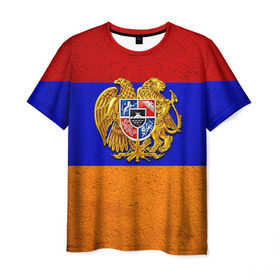 Мужская футболка 3D с принтом Армения в Петрозаводске, 100% полиэфир | прямой крой, круглый вырез горловины, длина до линии бедер | Тематика изображения на принте: армения | армянин | армянский | национальный | нация | флаг | флаги