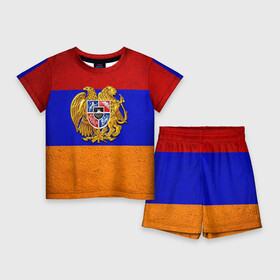 Детский костюм с шортами 3D с принтом Армения в Петрозаводске,  |  | армения | армянин | армянский | национальный | нация | флаг | флаги