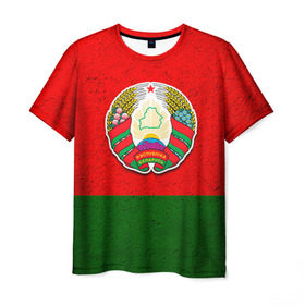 Мужская футболка 3D с принтом Белоруссия в Петрозаводске, 100% полиэфир | прямой крой, круглый вырез горловины, длина до линии бедер | Тематика изображения на принте: беларус | беларусь | белорус | белоруссия | белорусский | национальный | нация | флаг | флаги