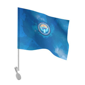 Флаг для автомобиля с принтом Киргизия герб в Петрозаводске, 100% полиэстер | Размер: 30*21 см | герб | киргиз | киргизия | киргизский | кыргызстан | национальный | нация | флаг | флаги