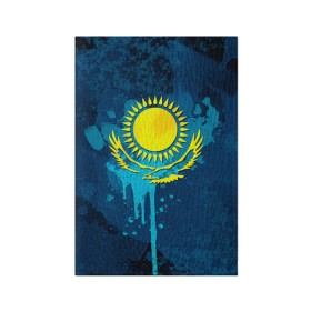 Обложка для паспорта матовая кожа с принтом Казахстан в Петрозаводске, натуральная матовая кожа | размер 19,3 х 13,7 см; прозрачные пластиковые крепления | казах | казахский | казахстан | национальный | нация | республика | рк | флаг | флаги