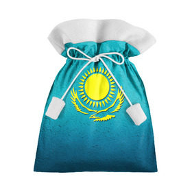 Подарочный 3D мешок с принтом Флаг Казахстана в Петрозаводске, 100% полиэстер | Размер: 29*39 см | Тематика изображения на принте: казах | казахский | казахстан | национальный | нация | республика | рк | флаг | флаги