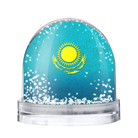 Снежный шар с принтом Флаг Казахстана в Петрозаводске, Пластик | Изображение внутри шара печатается на глянцевой фотобумаге с двух сторон | Тематика изображения на принте: казах | казахский | казахстан | национальный | нация | республика | рк | флаг | флаги